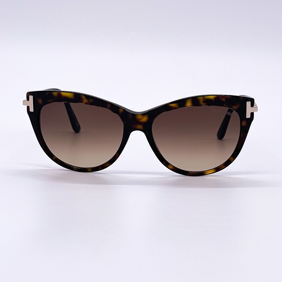 NEW TOM FORD HAVANA BROWN WOMEN CAT EYE SUNGLASSES - Picture 3 of 7